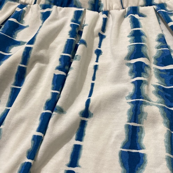 Lularoe 3x blue and white tie dye skirt pockets elastic waistband - Picture 2 of 5